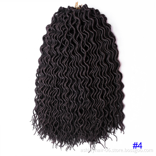 Heat Resistant Fiber Synthetic Crochet Goddess Curly Wavy Faux Locs Hair Extensions